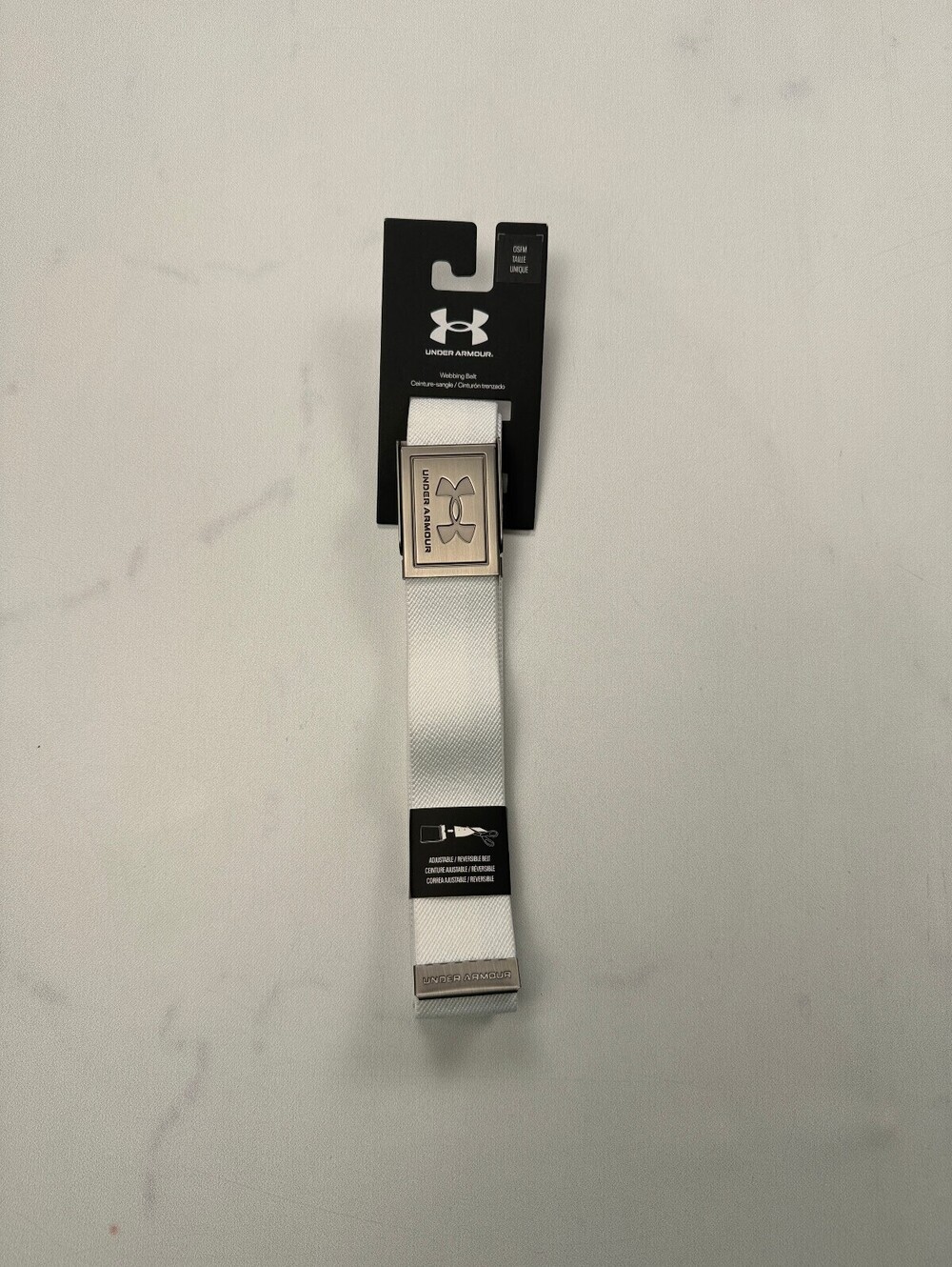 Under Armour Webbing Belt White Contemporary Adjustable Drawstring - Mens OSFM